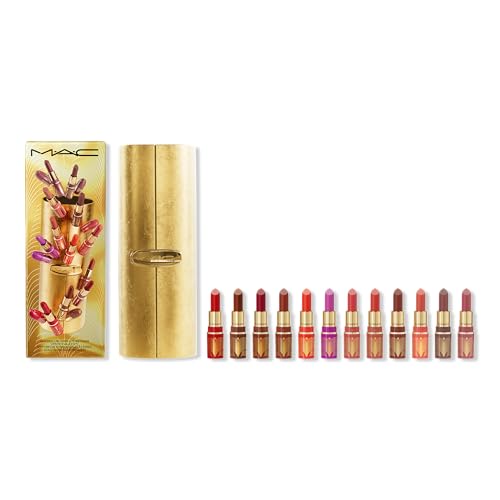MAC, Set, H24 Golden Girls Mini Lustreglass Lipstick Vault, 12pc