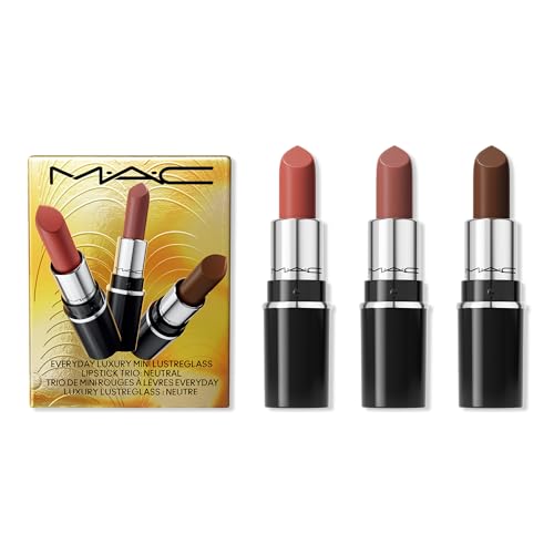 MAC, Set, H24 Everyday Luxury Mini Lustreglass Lipstick Trio: Neutral, 3pc