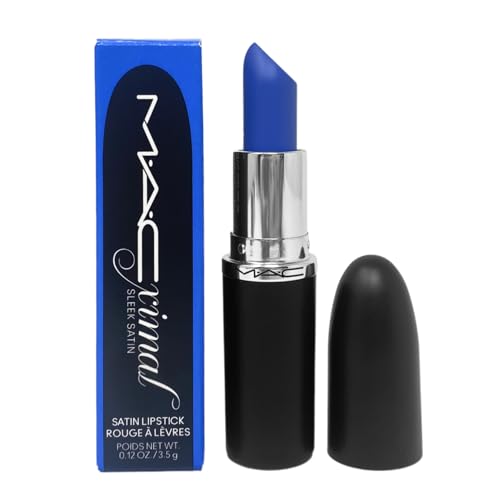 MAC, Lipstick Macximal Satin, Tilted Denim, 0.12oz/3.5g