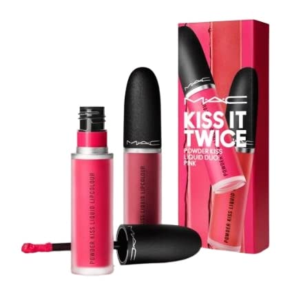 MAC, Bundle, Kiss It Twice Powder Kiss Liquid Duo, Pink, 2pc