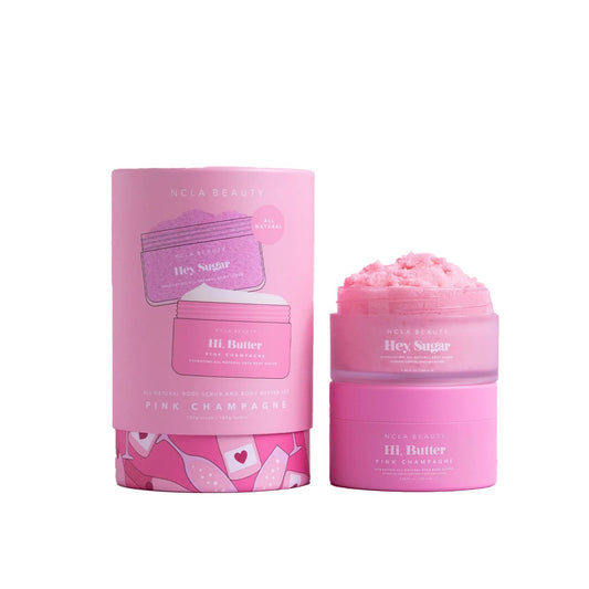 NCLA, Set, Pink Champagne Body Scrub + Body Butter, 2pc