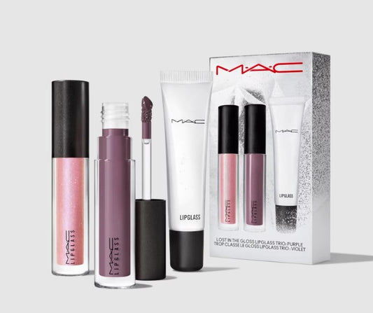 MAC, Set, H23 Lost In Gloss Lipglass Trio, Purple, 3pc