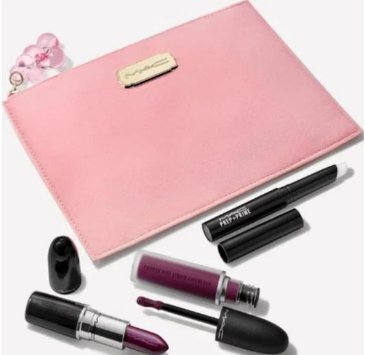 MAC, Set, H22 Kisses & Bows Lip Kit, Purple, 3pc