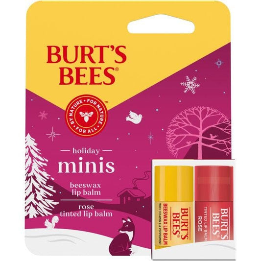 Burt's Bees, Set, Mini Lipbalm & Tinted Lipbalm, Rose, 2pc