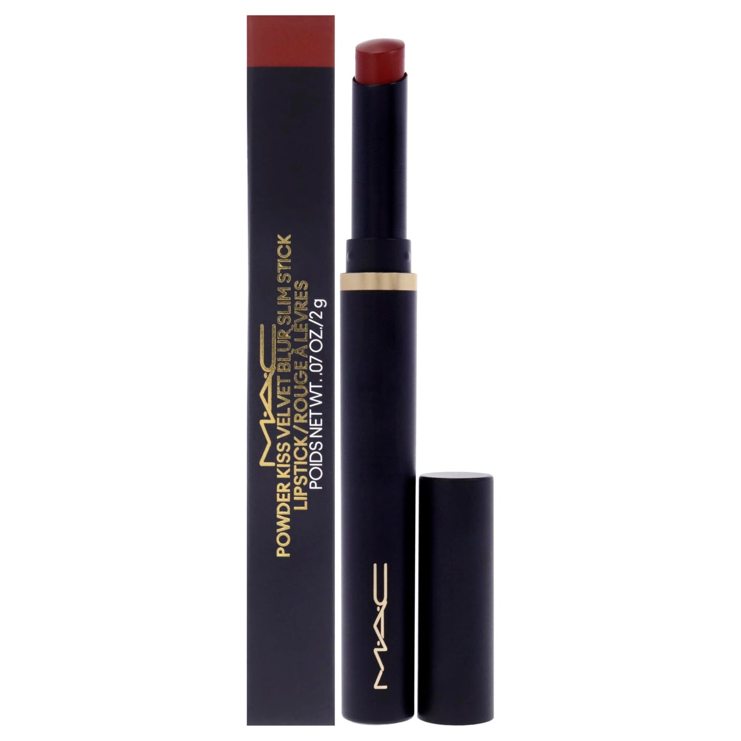 MAC, Lipstick Powder Kiss Velvet Blur Slim, Pumpkin Spiced, 0.07oz/2g