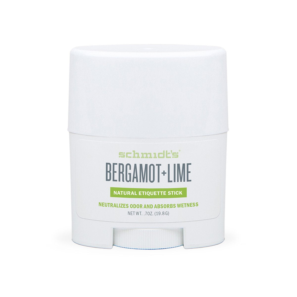 Schmidt's, Deodorant Stick Etiquette, Bergamot + Lime, 0.7oz/19.8g