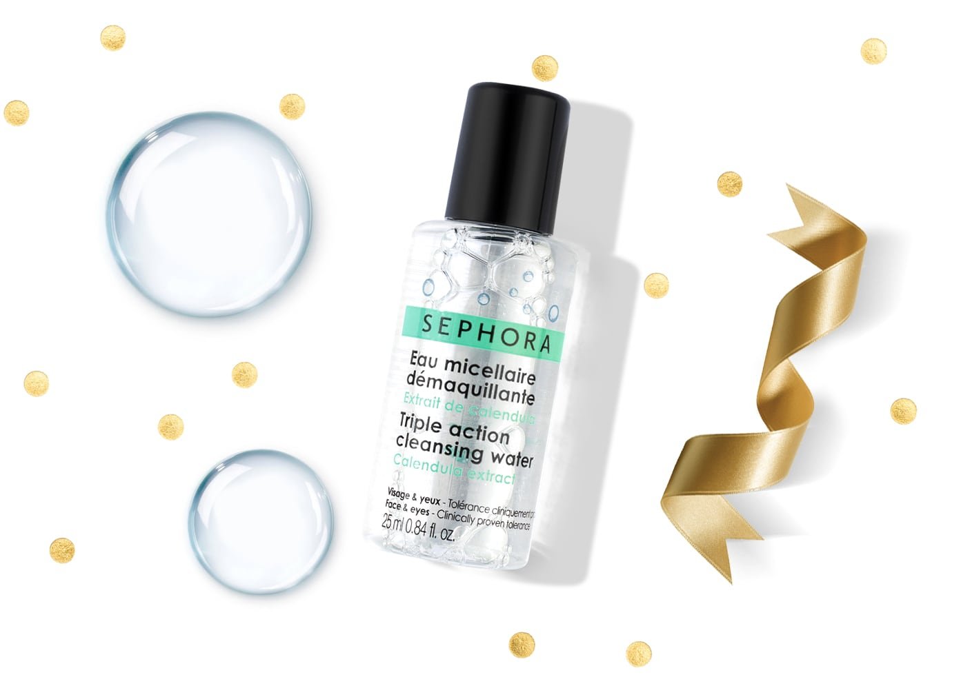 Sephora, Cleanser Triple Action Cleaning Water, 0.84oz/25ml
