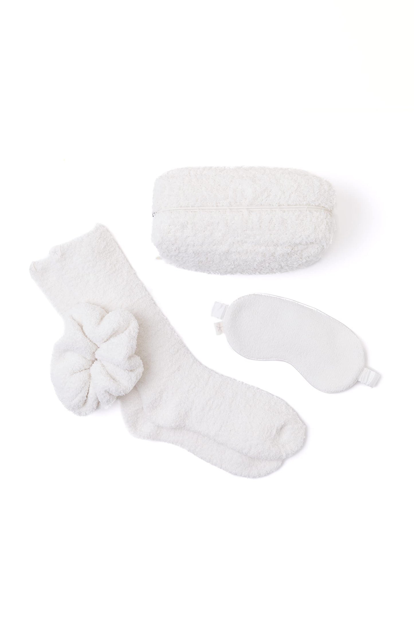 Barefoot Dreams, Set, CozyChic Eyemask Scrunchie and Sock, Cream, 4pc