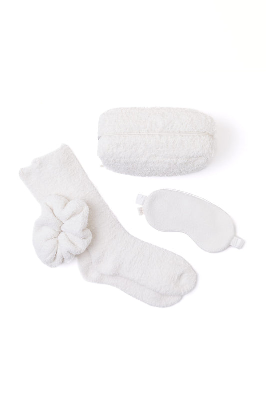 Barefoot Dreams, Set, CozyChic Eyemask Scrunchie and Sock, Cream, 4pc