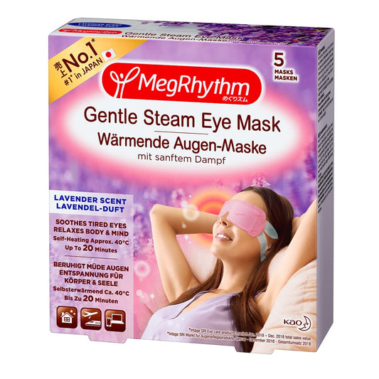 MegRhythm, Mask Gentle Steam Eye, Lavender, 5pc