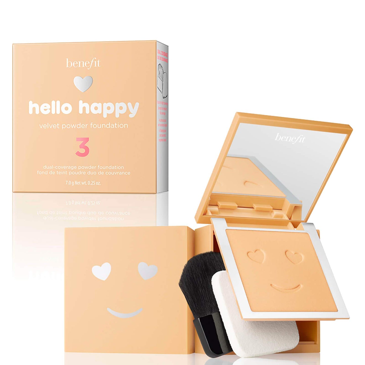Benefit, Foundation Hello Happy Velvet, 3 Light Neutral Warm, 0.25oz/7g