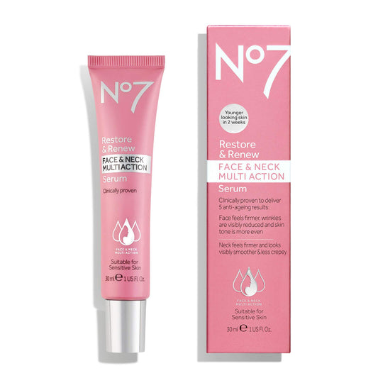 No7, Serum Restore & Renew Multi Action Face & Neck, 1oz/30ml