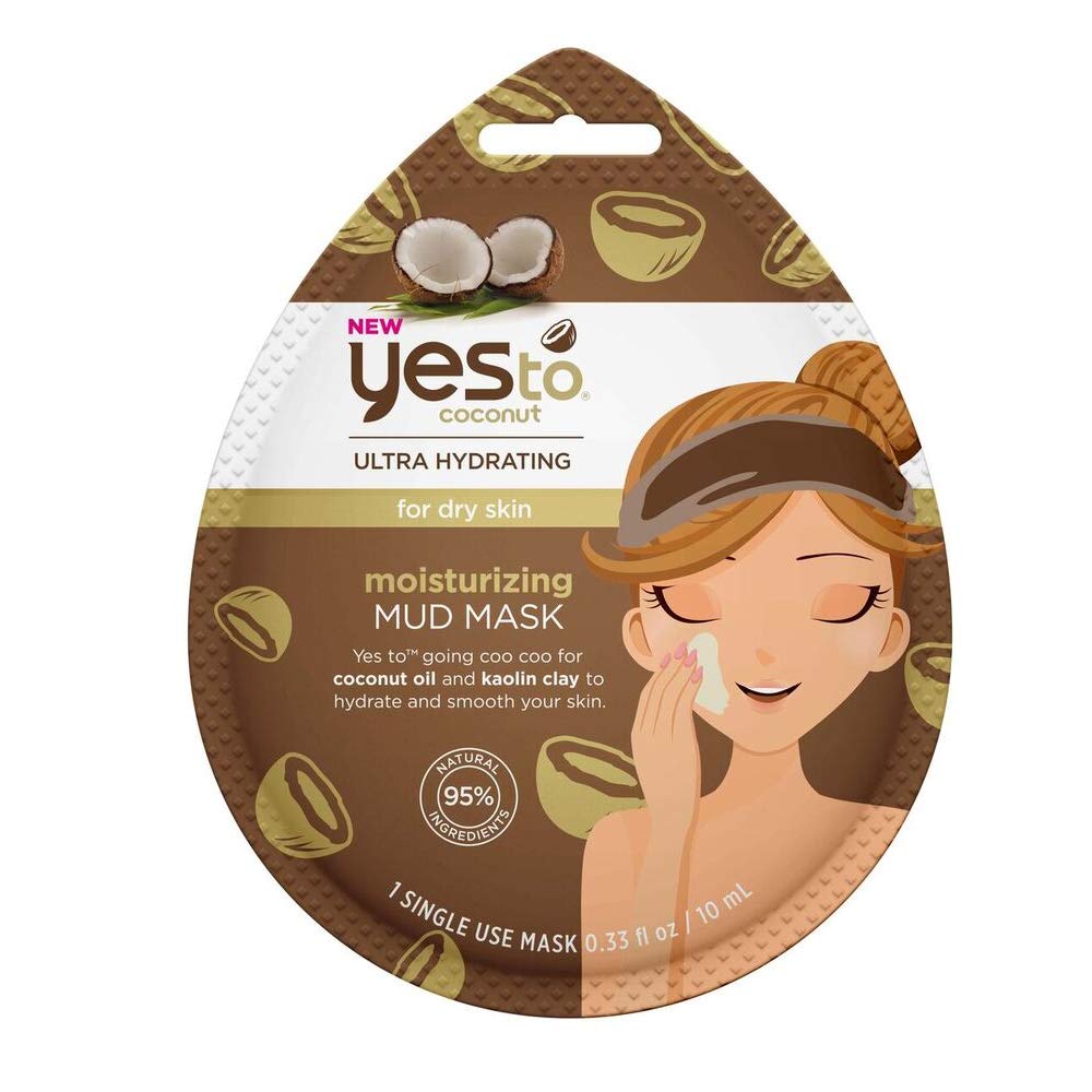 Yes To, Mask Ultra-Hydrating Moisturizing Mud, Coconut, 0.33oz/10ml