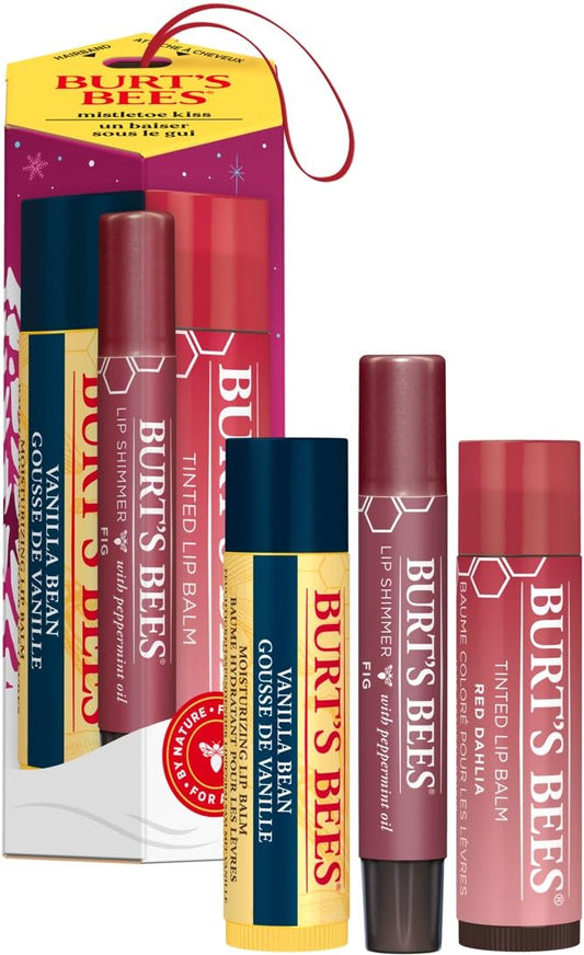 Burt's Bees, Set, Mistletoe Kiss, Red, 3pc