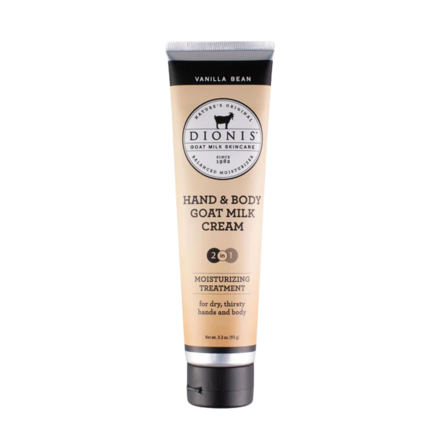 Dionis, Moisturizer Goat Milk Cream Hand & Body, Vanilla Bean, 3.3oz/93g