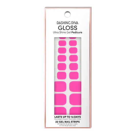 Dashing Diva, Nail Strip Gloss Pedicure, Pink Punch, 22pc