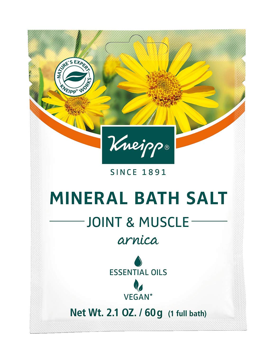 Kneipp, Bath Salt Mineral, Joint & Muscle Arnica, 2.1oz/60g