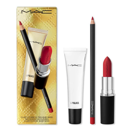 MAC, Set, H24 Claim To Fame Lip Trio, Ruby Woo, 3pc