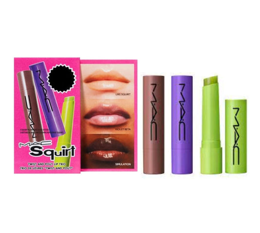 MAC, Set, Squirt Plumping Gloss Sticks Like Squirt/Violet Beta/Simulation, 3pc