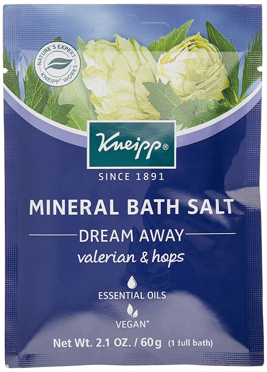 Kneipp, Bath Salt Mineral, Dream Away Valerian & Hops, 2.1oz/60g