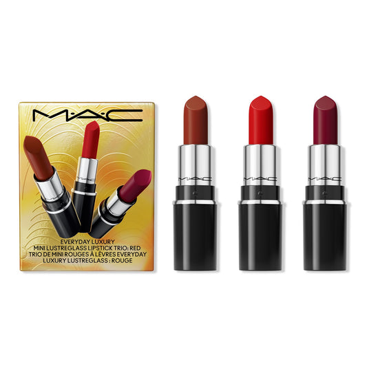 MAC, Set, H24 Everyday Luxury Mini Lustreglass Lipstick Trio: Red, 3pc