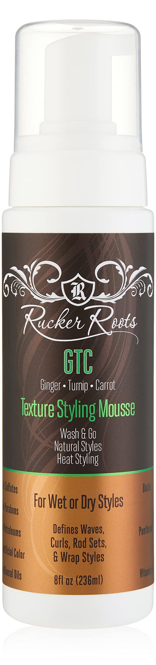 Rucker Roots, Hair Mousse GTC Texture Styling, 8oz/236ml
