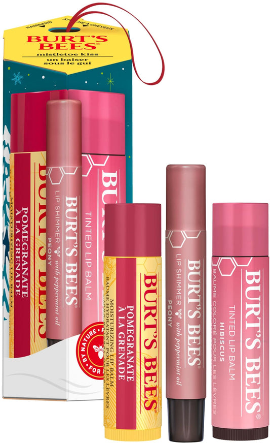 Burt's Bees, Set, Mistletoe Kiss, Pink, 3pc