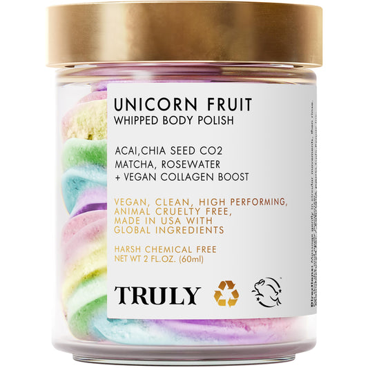 Truly, Scrub Unicorn Fruit Whipped Body Polish, 2oz/60ml