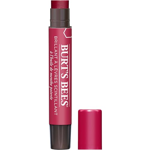 Burt's Bees, Lipbalm Lip Shimmer, Rhubarb, 0.09oz/2.6g