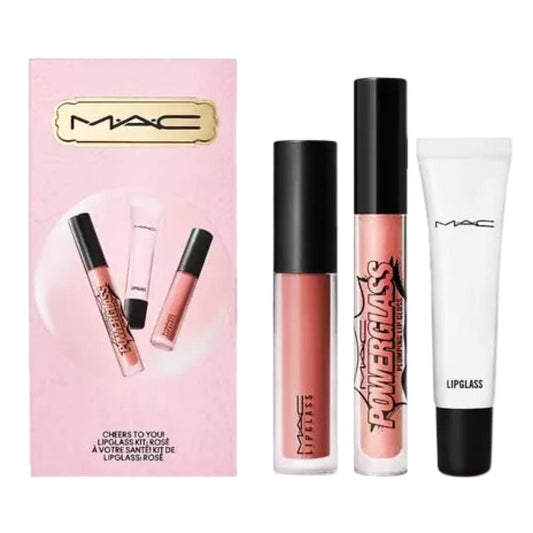 MAC, Set, H22 Cheers To You Lipglass Kit, Rose, 3pc