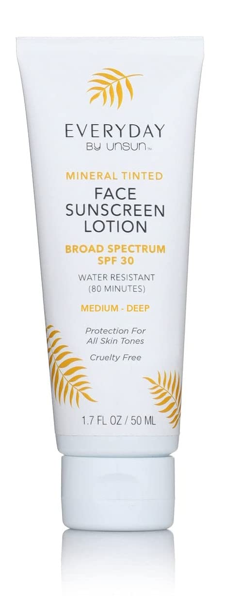 Unsun, Sunscreen Everyday Mineral Tinted Face Lotion SPF 30, Medium to Deep, 1.7oz/50ml