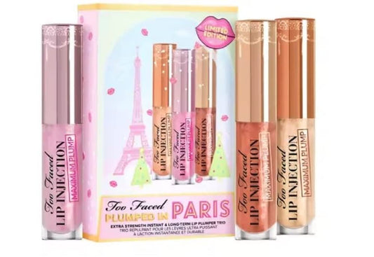 Too Faced, Set, Lipgloss Plumped in Paris, 3pc