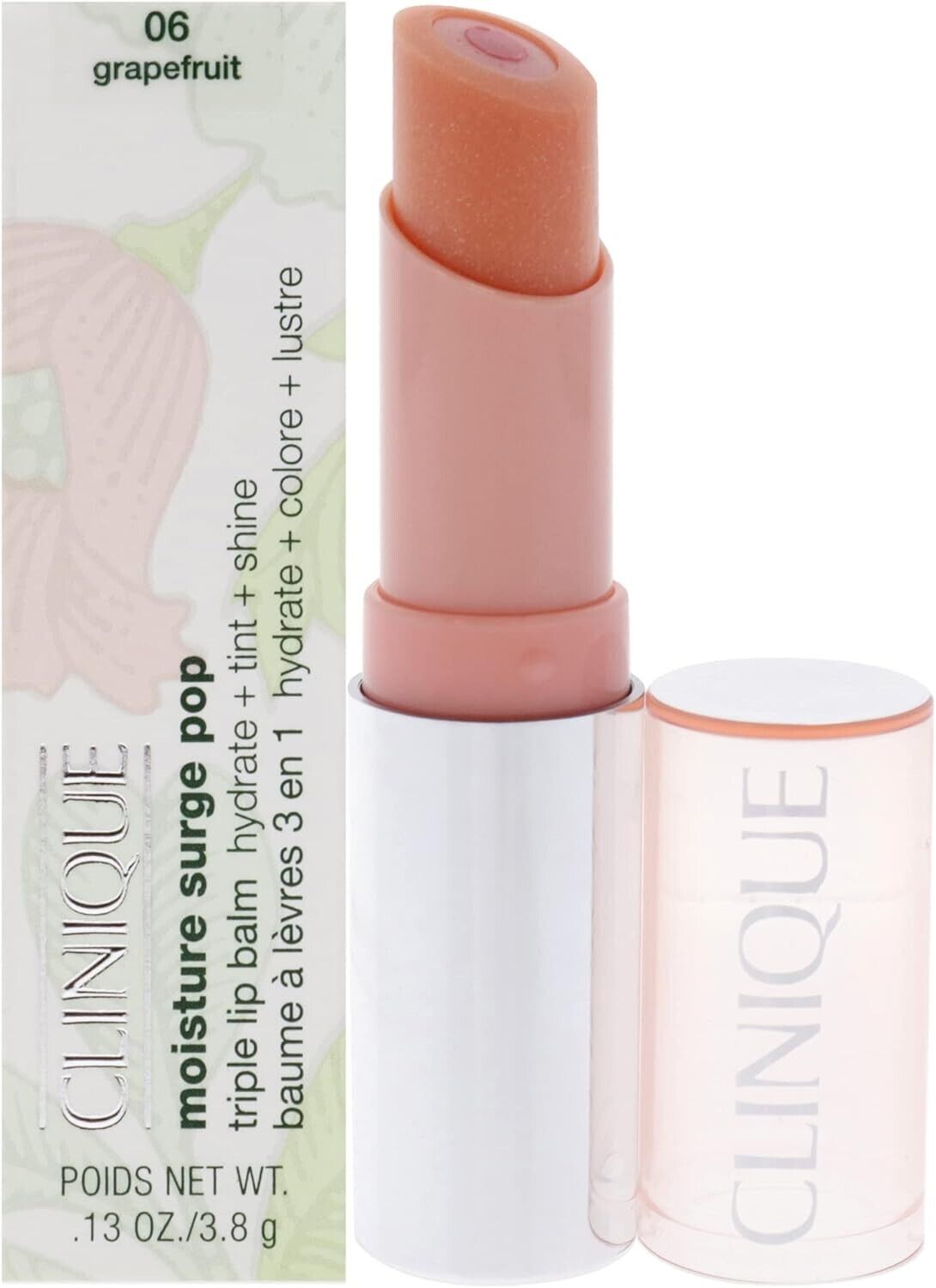 Clinique, Lipbalm Moisture Surge Pop, Grapefruit, 0.13oz/3.8g