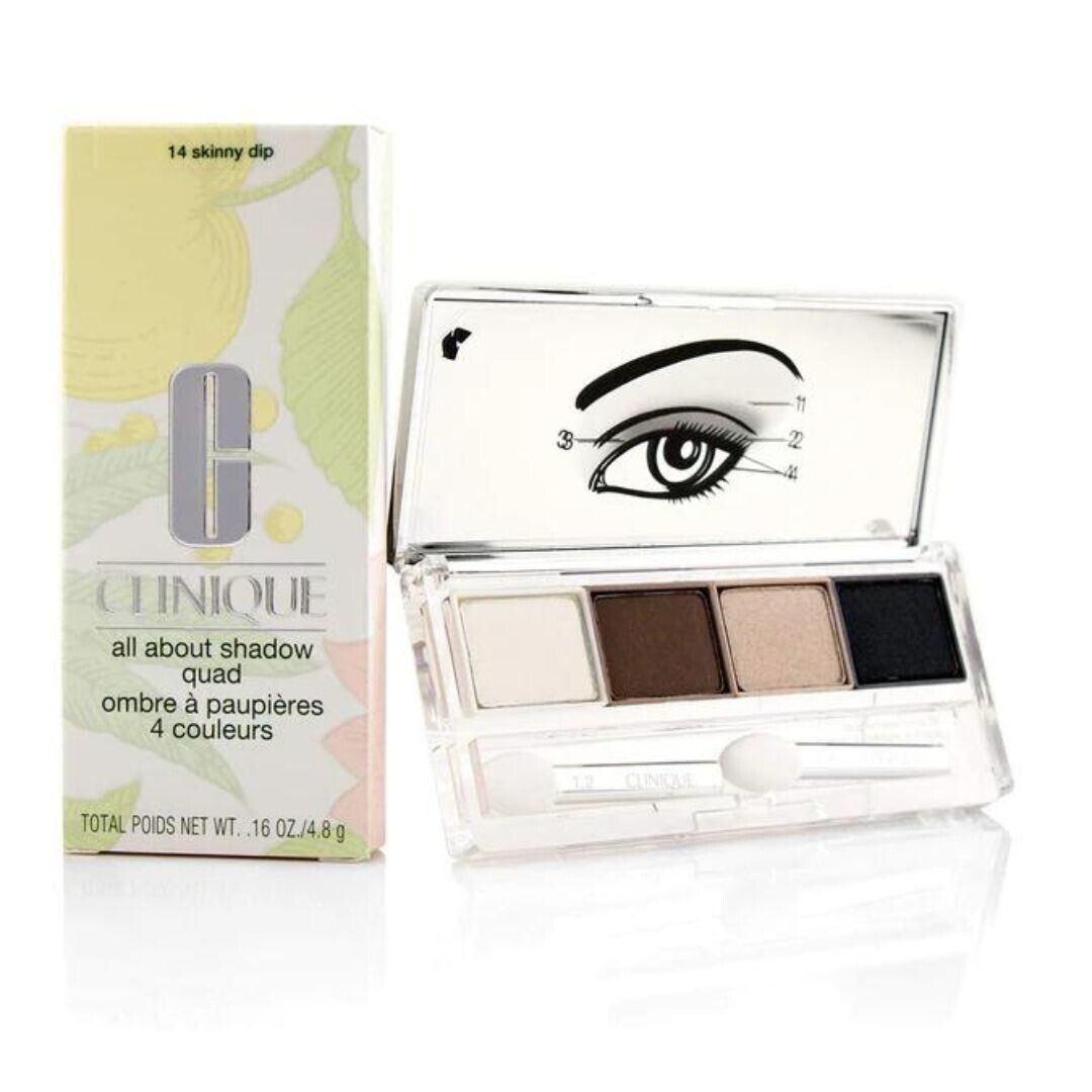 Clinique, Eyeshadow All About Shadow Quad, Skinny Dip, 0.16oz/4.8g