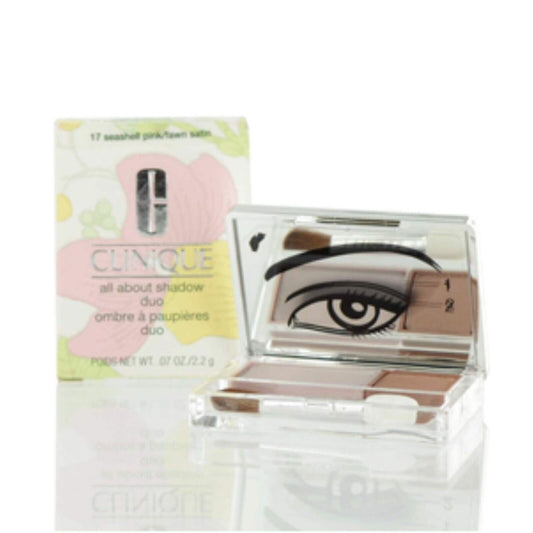 Clinique, Eyeshadow All About Shadow Duo, Seashell Pink/Fawn Satin, 0.07oz/2.2g