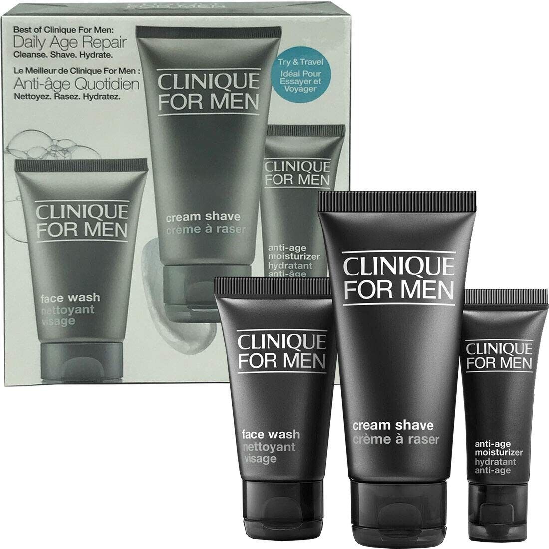 Clinique For Men, Set, Starter Kit, Daily Age Repair For Men, 3pc