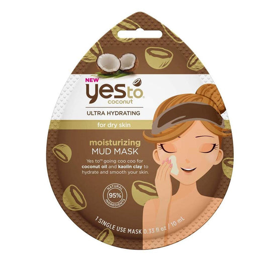 Yes To, Mask Ultra-Hydrating Moisturizing Mud, Coconut, 0.33oz/10ml