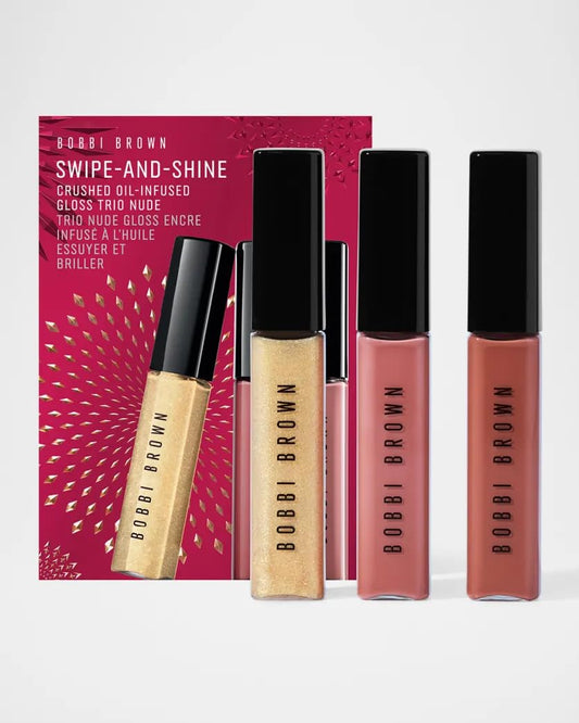 Bobbi Brown, Set, Swipe And Shine Crushed-Oil Infused Gloss Trio, Nude, 3pc