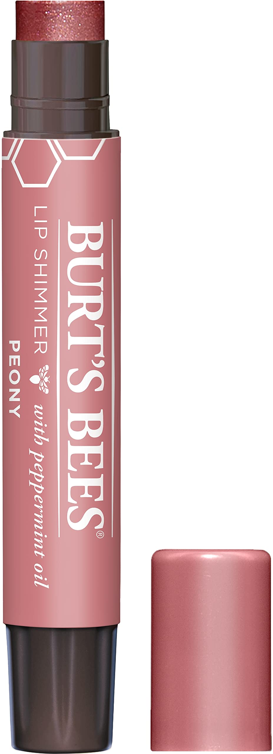 Burt's Bees, Lipbalm Lip Shimmer, Peony, 0.09oz/2.6g