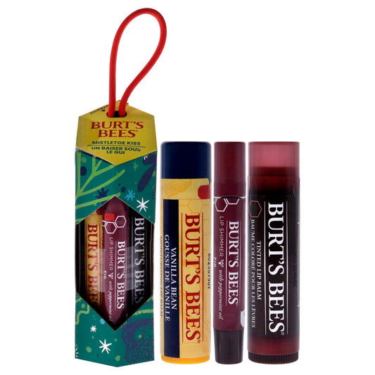 Burt's Bees, Set, Mistletoe Kiss, Red, 3pc