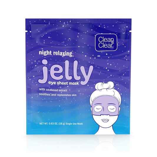 Clean & Clear, Mask Jelly Night Relaxing Eye Sheet, 0.63oz/18g