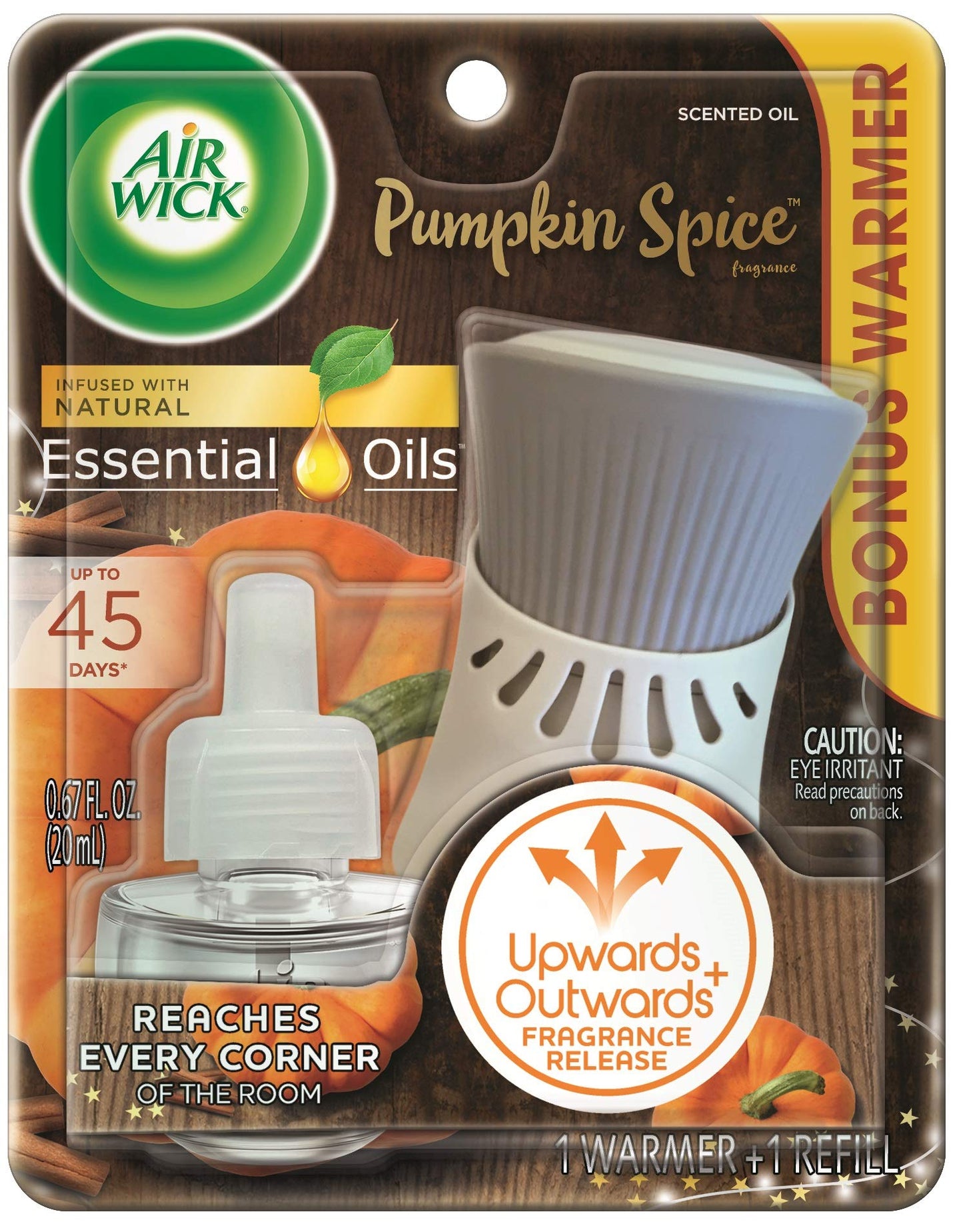 Airwick, Air Freshener Refill and Warmer, Pumpkin Spice, 0.67oz/20ml